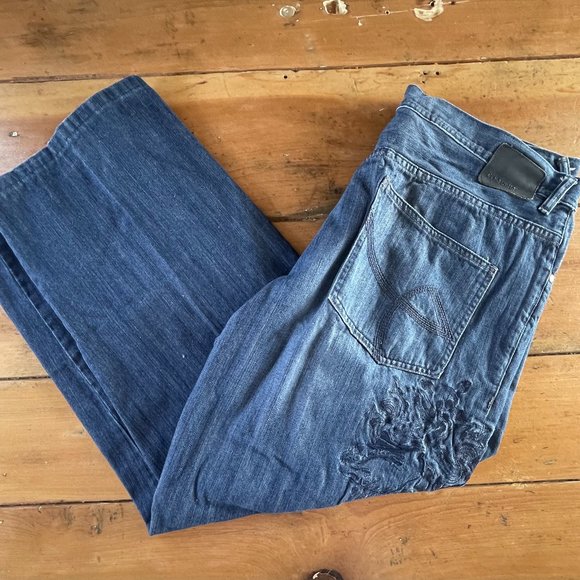 Vintage Ecko Unlimited Baggy-Fit Embroidered Jeans Size 40